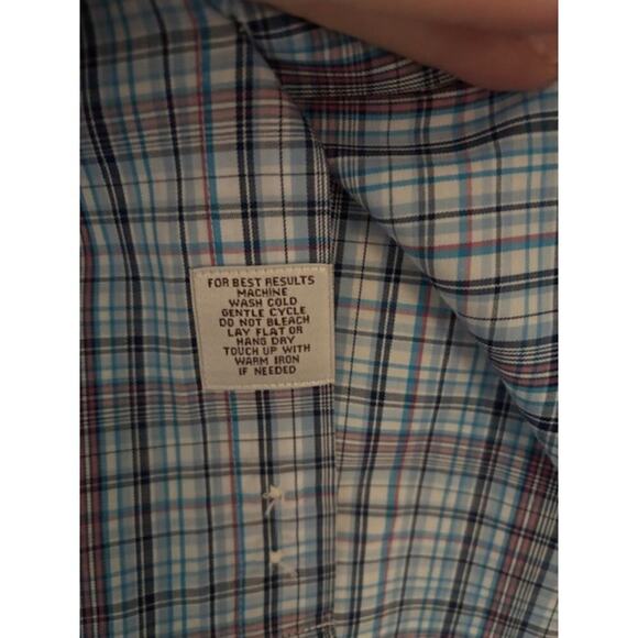 Peter Millar Button Down Shirt Mens Large Plaid 100% Cotton Long Sleeve New - Picture 6 of 8